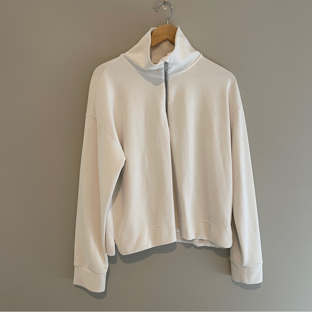 Athleta White Lux Full Zip Long Sleeve Jacket Size Large